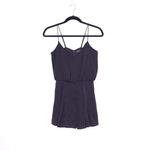 STYLESTALKER Draped Playsuit Black Romper Shorts Casual Women's XS - Picture 1 of 10